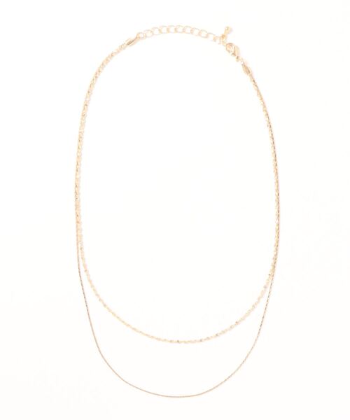 DouDou（ドゥドゥ）の「カットチェーンショート2連ネックレス（ネックレス・レディース・シルバー/ゴールド・FREE）」の4枚目の写真