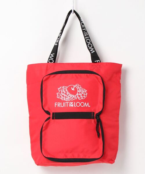 FRUIT OF THE LOOM(フルーツオブザルーム)の「PACK COOLER TOTE / ショッピング / トートバッグ / パッカブル / コンパクト / カジュアル / ナイロン(トートバッグ・メンズ・サックスブルー/イエロー/レッド/ピンク/パープル/ブラック・FREE)」の6枚目の写真