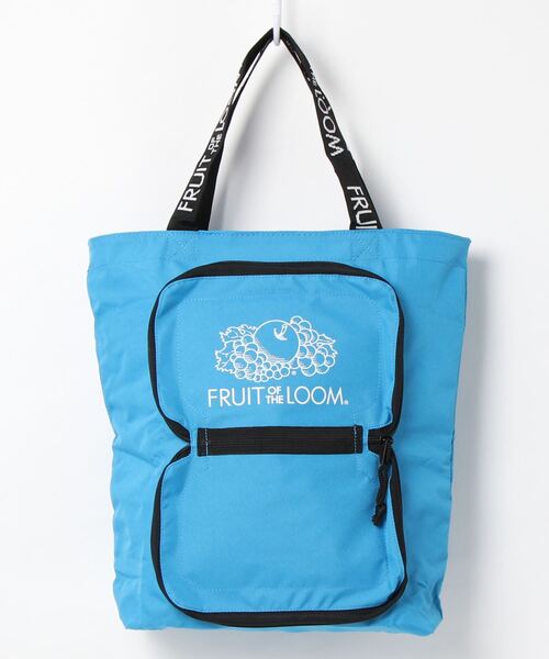 FRUIT OF THE LOOM(フルーツオブザルーム)の「PACK COOLER TOTE / ショッピング / トートバッグ / パッカブル / コンパクト / カジュアル / ナイロン(トートバッグ・メンズ・サックスブルー/イエロー/レッド/ピンク/パープル/ブラック・FREE)」の1枚目の写真