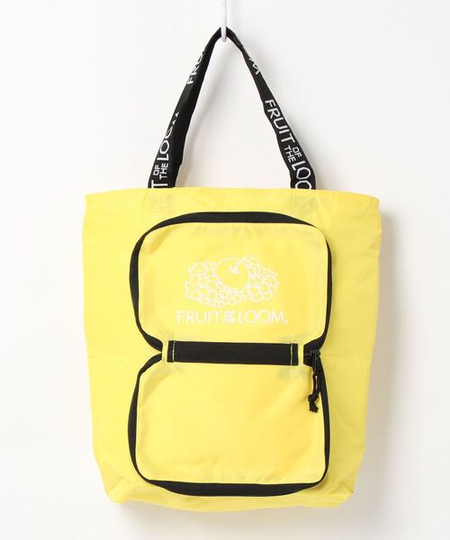 FRUIT OF THE LOOM(フルーツオブザルーム)の「PACK COOLER TOTE / ショッピング / トートバッグ / パッカブル / コンパクト / カジュアル / ナイロン(トートバッグ・メンズ・サックスブルー/イエロー/レッド/ピンク/パープル/ブラック・FREE)」の4枚目の写真