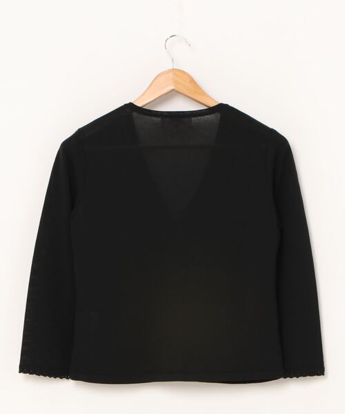 HANAE MORI　ALMA EN ROSE（ハナエモリ アルマ・アン・ローズ）の「【HANAE MORI ALMA EN ROSE】トーションレースニット カーディガン（カーディガン/ボレロ・レディース・ブラック/ベージュ・40/38）」の3枚目の写真