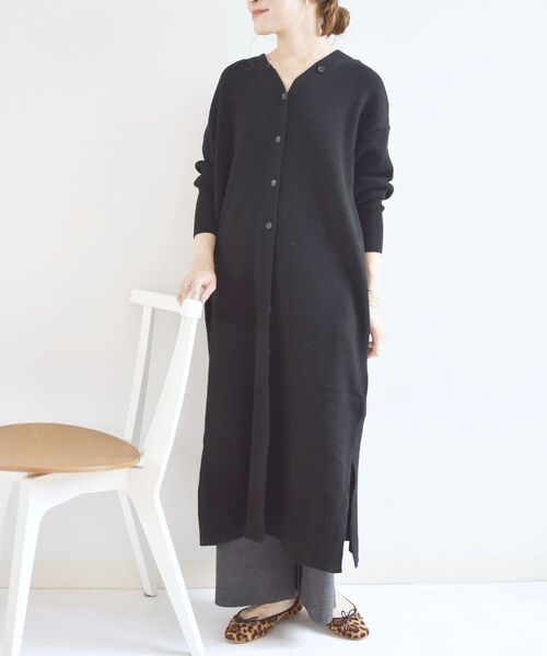 SHIPS Days(シップスデイズ)の「SHIPS Days:セミワイドニットパンツ◇(その他パンツ・レディース・ベージュ/ダークグレー・ONE SIZE)」の4枚目の写真