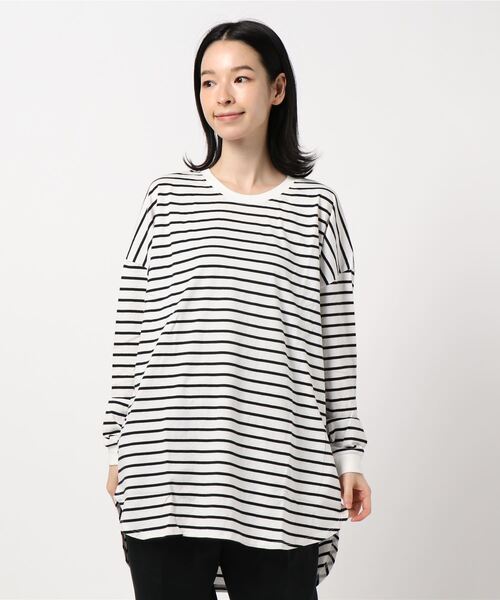 LEAD(リード)の「コットン100%裾ラウンドロング丈長袖綿カットソートップス(Tシャツ/カットソー・レディース・その他/ピンク系その他/チャコールグレー/オフホワイト/オリーブ/ライトアッシュグレー/ブラック・FREE)」の17枚目の写真