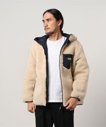 Guess | Embroidery Logo Boa Padding Hooded Zip Up Jacket(その他アウター)