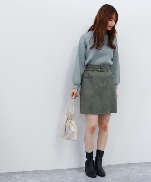 archives（アルシーヴ）の「スエードハイウエストスカート（スカート・レディース・ベージュ/グリーン/アイボリー・MEDIUM）」の11枚目の写真