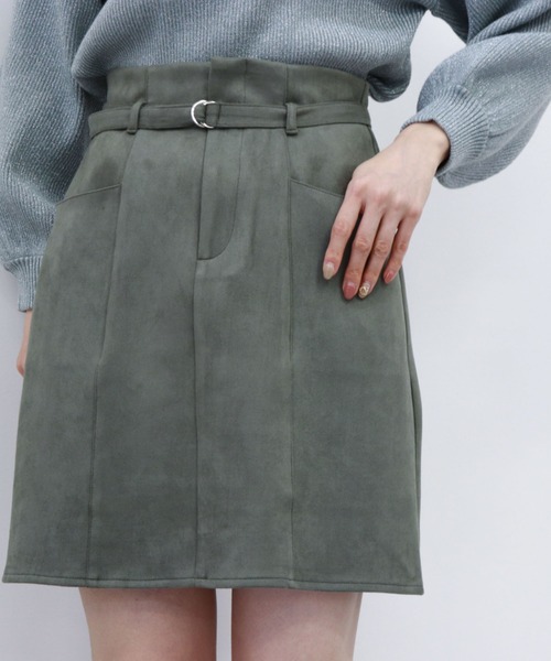 archives（アルシーヴ）の「スエードハイウエストスカート（スカート・レディース・ベージュ/グリーン/アイボリー・MEDIUM）」の6枚目の写真