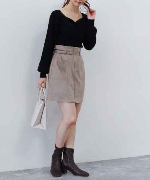 archives（アルシーヴ）の「スエードハイウエストスカート（スカート・レディース・ベージュ/グリーン/アイボリー・MEDIUM）」の14枚目の写真