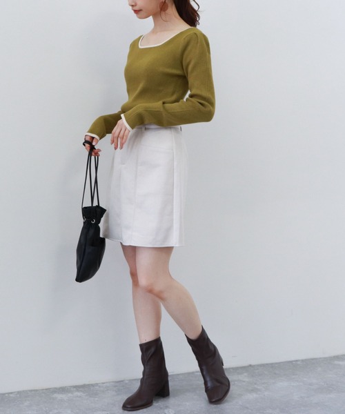 archives（アルシーヴ）の「スエードハイウエストスカート（スカート・レディース・ベージュ/グリーン/アイボリー・MEDIUM）」の13枚目の写真