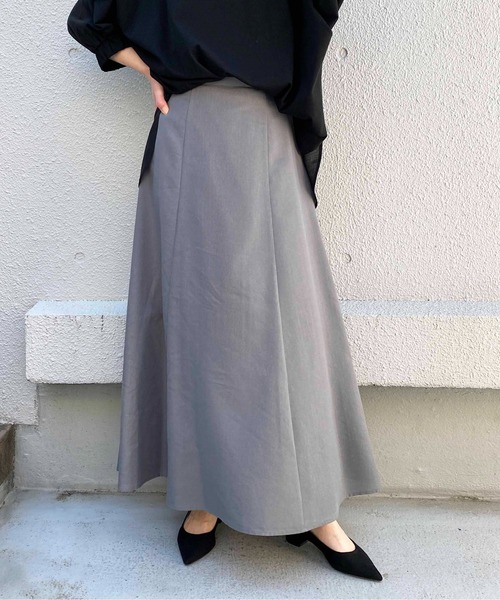 PICCIN(ピッチン)の「リネンライクフレアスカート(スカート・レディース・チャコールグレー/ベージュ・M/L)」の1枚目の写真