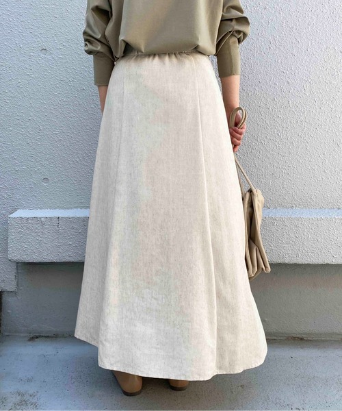 PICCIN(ピッチン)の「リネンライクフレアスカート(スカート・レディース・チャコールグレー/ベージュ・M/L)」の8枚目の写真