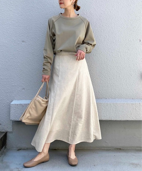 PICCIN(ピッチン)の「リネンライクフレアスカート(スカート・レディース・チャコールグレー/ベージュ・M/L)」の5枚目の写真