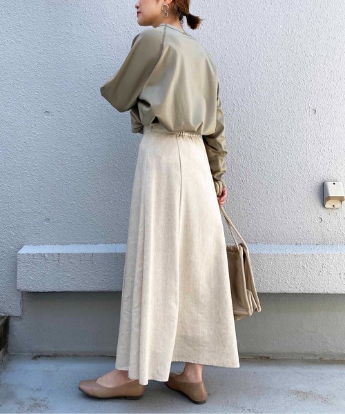 PICCIN(ピッチン)の「リネンライクフレアスカート(スカート・レディース・チャコールグレー/ベージュ・M/L)」の21枚目の写真