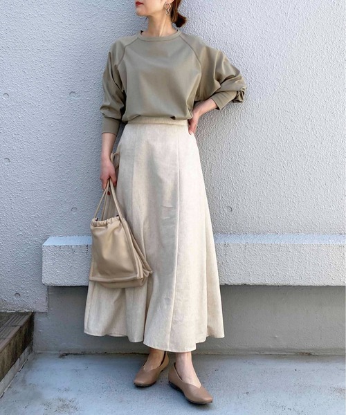 PICCIN(ピッチン)の「リネンライクフレアスカート(スカート・レディース・チャコールグレー/ベージュ・M/L)」の3枚目の写真