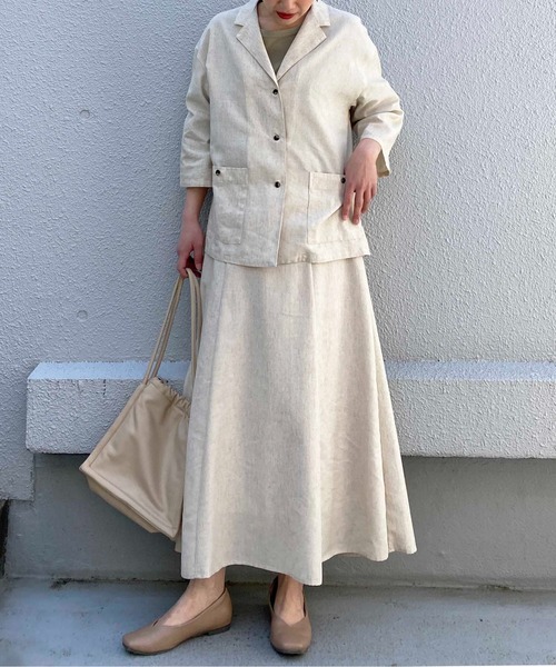 PICCIN(ピッチン)の「リネンライクフレアスカート(スカート・レディース・チャコールグレー/ベージュ・M/L)」の11枚目の写真