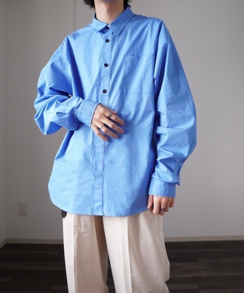 y/m by れぽすけ（イムバイレポスケ）の「リラックスワイドシャツ（シャツ/ブラウス・メンズ・ホワイト/ブラック/ブルー・MEDIUM/LARGE）」の3枚目の写真