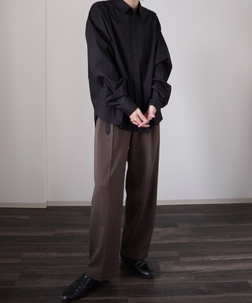 y/m by れぽすけ（イムバイレポスケ）の「リラックスワイドシャツ（シャツ/ブラウス・メンズ・ホワイト/ブラック/ブルー・MEDIUM/LARGE）」の4枚目の写真