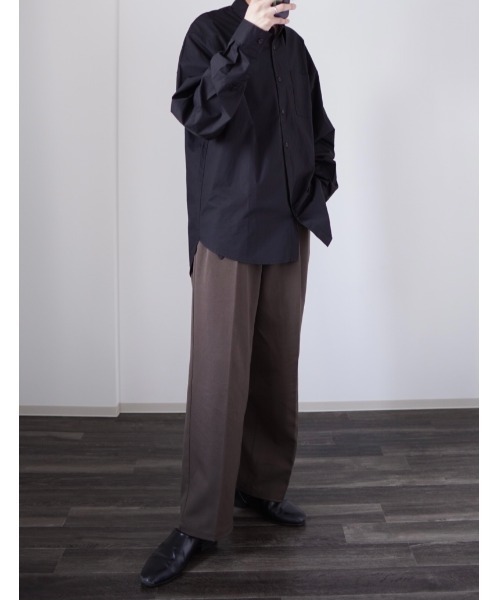 y/m by れぽすけ（イムバイレポスケ）の「リラックスワイドシャツ（シャツ/ブラウス・メンズ・ホワイト/ブラック/ブルー・MEDIUM/LARGE）」の6枚目の写真