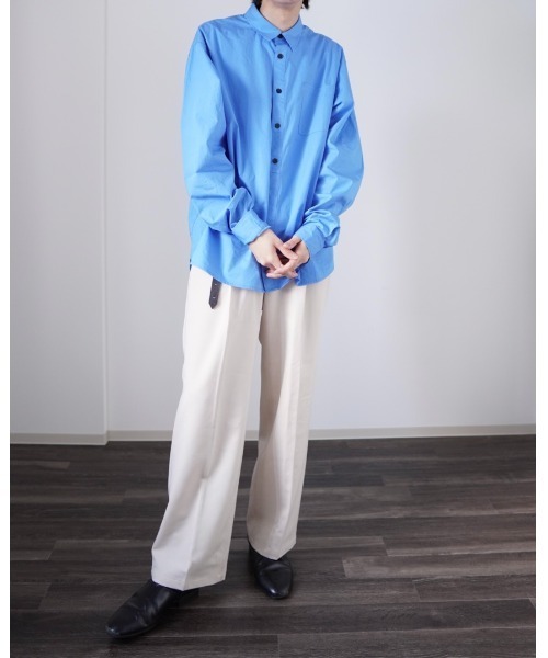 y/m by れぽすけ（イムバイレポスケ）の「リラックスワイドシャツ（シャツ/ブラウス・メンズ・ホワイト/ブラック/ブルー・MEDIUM/LARGE）」の10枚目の写真