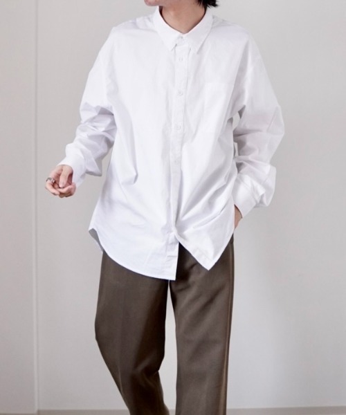 y/m by れぽすけ（イムバイレポスケ）の「リラックスワイドシャツ（シャツ/ブラウス・メンズ・ホワイト/ブラック/ブルー・MEDIUM/LARGE）」の14枚目の写真