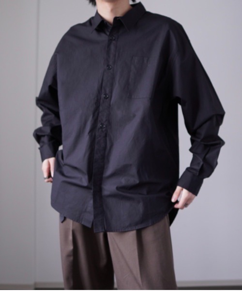 y/m by れぽすけ（イムバイレポスケ）の「リラックスワイドシャツ（シャツ/ブラウス・メンズ・ホワイト/ブラック/ブルー・MEDIUM/LARGE）」の8枚目の写真