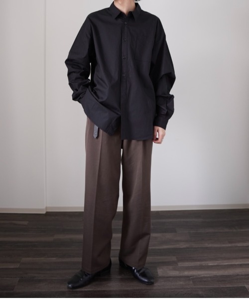 y/m by れぽすけ（イムバイレポスケ）の「リラックスワイドシャツ（シャツ/ブラウス・メンズ・ホワイト/ブラック/ブルー・MEDIUM/LARGE）」の7枚目の写真