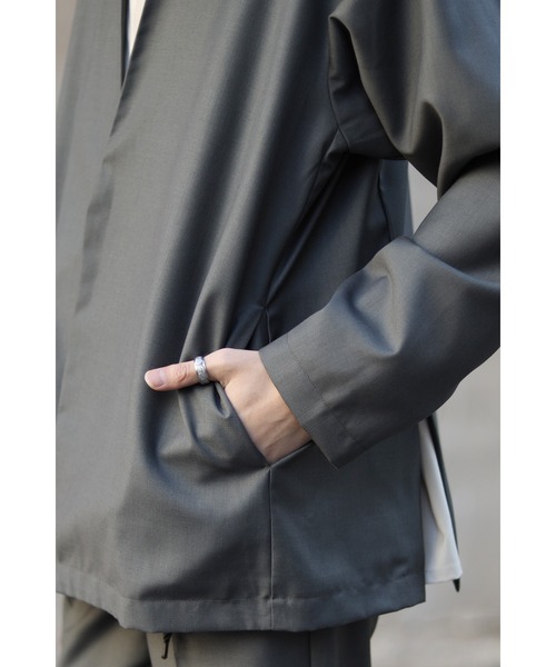 23ss 美品　カリテ　ノーカラージャケット　アウター　オーバーサイズ ur's ジャケット ノーカラージャケット オーバーサイズノー