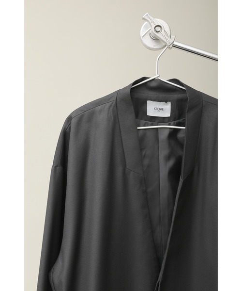 CREARE -LINO-（クレアーレリノ）の「オーバーサイズ ノーカラージャケット<セットアップ可>（ノーカラージャケット・メンズ・グレイッシュベージュ/カーキ/ブラック・M/L）」の12枚目の写真