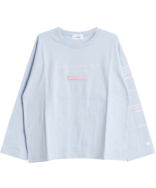 RiCO SUCRE(リコシュクレ)の「袖プリントロングTシャツ(Tシャツ/カットソー・キッズ・ライトブルー/ラベンダー/ブラック/オフホワイト/ブラック系2/ピンク/ブラック系/ホワイト系/ホワイト系2/サックスブルー・130/160/140/150/165)」の19枚目の写真