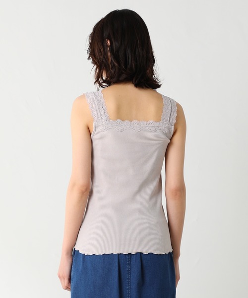 Honeys（ハニーズ）の「テレコレースキャミソール（キャミソール・レディース・ネイビー/ピンク系その他/オフホワイト/ブラック/グレイッシュベージュ/ミント/ラベンダー/モカ・M/S/L）」の12枚目の写真