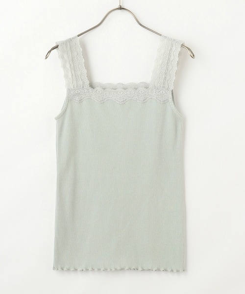 Honeys（ハニーズ）の「テレコレースキャミソール（キャミソール・レディース・ネイビー/ピンク系その他/オフホワイト/ブラック/グレイッシュベージュ/ミント/ラベンダー/モカ・M/S/L）」の11枚目の写真