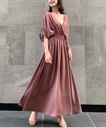 ギャザーカシュクールワンピース