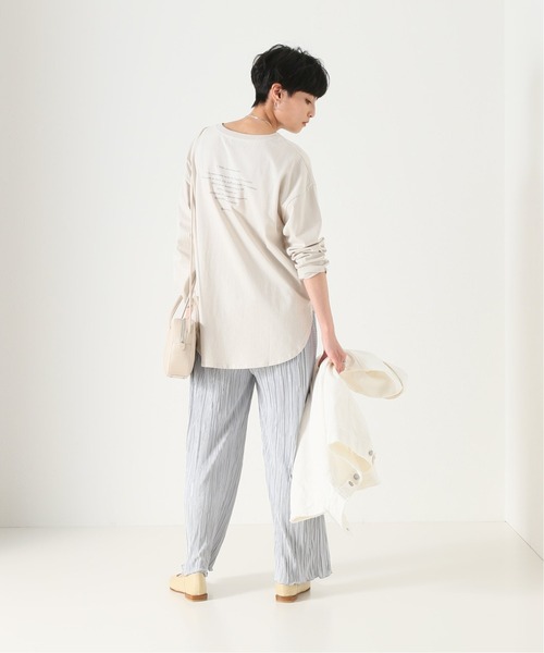 Simplicite（サンプリシテ）の「バックロゴ ロングTシャツ◆（Tシャツ/カットソー・レディース・ホワイト/ブラック/ベージュ・FREE）」の9枚目の写真