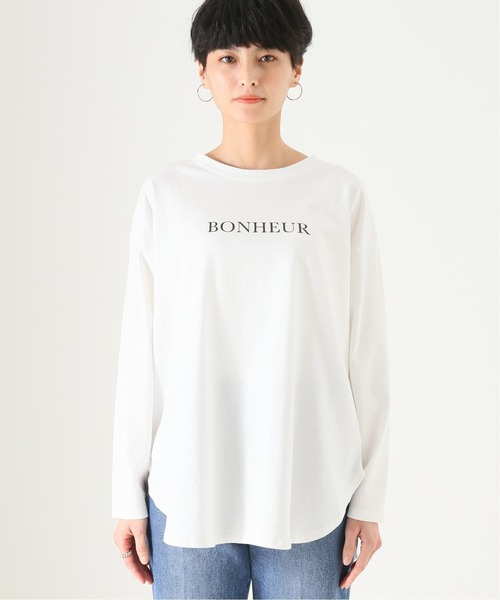 Simplicite（サンプリシテ）の「バックロゴ ロングTシャツ◆（Tシャツ/カットソー・レディース・ホワイト/ブラック/ベージュ・FREE）」の10枚目の写真