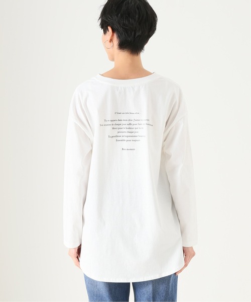 Simplicite（サンプリシテ）の「バックロゴ ロングTシャツ◆（Tシャツ/カットソー・レディース・ホワイト/ブラック/ベージュ・FREE）」の12枚目の写真