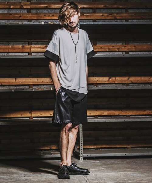 NO ID.（ノーアイディ）の「mt7149- ｽﾘｰﾚｲﾔｰﾄﾞC-N-Tｼｬﾂ（Tシャツ/カットソー・メンズ・ホワイト/ブラック/グレー・1/2）」の13枚目の写真