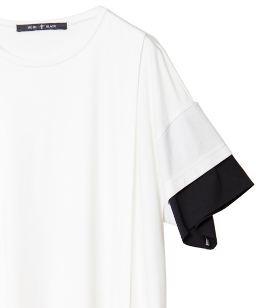 NO ID.（ノーアイディ）の「mt7149- ｽﾘｰﾚｲﾔｰﾄﾞC-N-Tｼｬﾂ（Tシャツ/カットソー・メンズ・ホワイト/ブラック/グレー・1/2）」の6枚目の写真