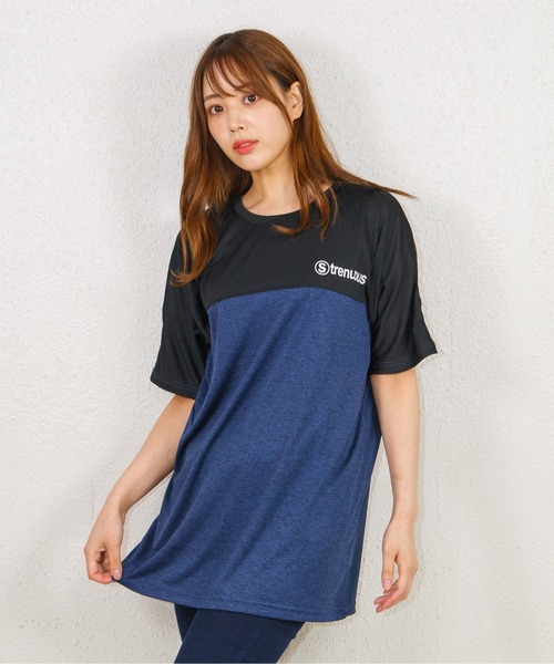 GGD(ジージーディー)の「カチオン天竺サイド切り替えビッグロゴTシャツ(Tシャツ/カットソー・レディース・グレー系その他/グレー/ネイビー系1/ネイビー系/ブラック・LL/L/M)」の4枚目の写真