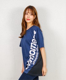 カチオン天竺サイド切り替えビッグロゴTシャツ