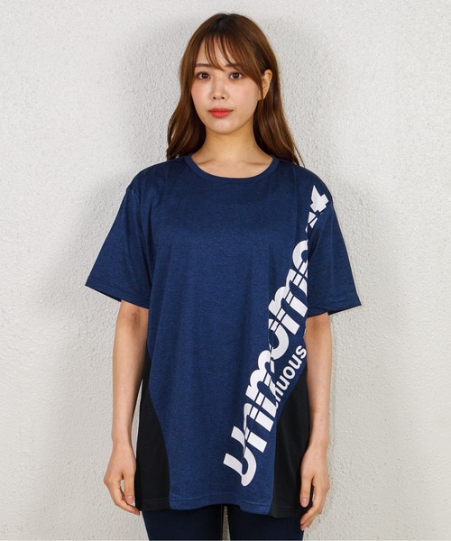 GGD(ジージーディー)の「カチオン天竺サイド切り替えビッグロゴTシャツ(Tシャツ/カットソー・レディース・グレー系その他/グレー/ネイビー系1/ネイビー系/ブラック・LL/L/M)」の16枚目の写真