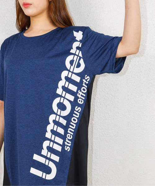 GGD(ジージーディー)の「カチオン天竺サイド切り替えビッグロゴTシャツ(Tシャツ/カットソー・レディース・グレー系その他/グレー/ネイビー系1/ネイビー系/ブラック・LL/L/M)」の20枚目の写真