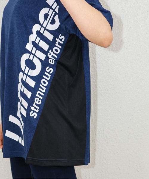 GGD(ジージーディー)の「カチオン天竺サイド切り替えビッグロゴTシャツ(Tシャツ/カットソー・レディース・グレー系その他/グレー/ネイビー系1/ネイビー系/ブラック・LL/L/M)」の22枚目の写真