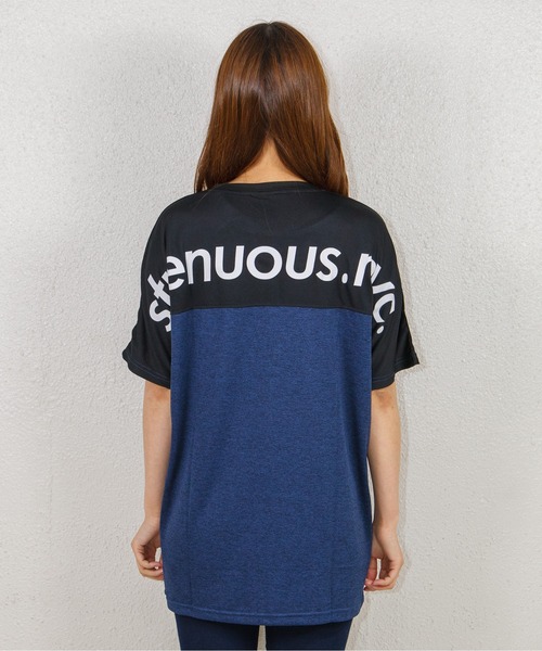 GGD(ジージーディー)の「カチオン天竺サイド切り替えビッグロゴTシャツ(Tシャツ/カットソー・レディース・グレー系その他/グレー/ネイビー系1/ネイビー系/ブラック・LL/L/M)」の8枚目の写真