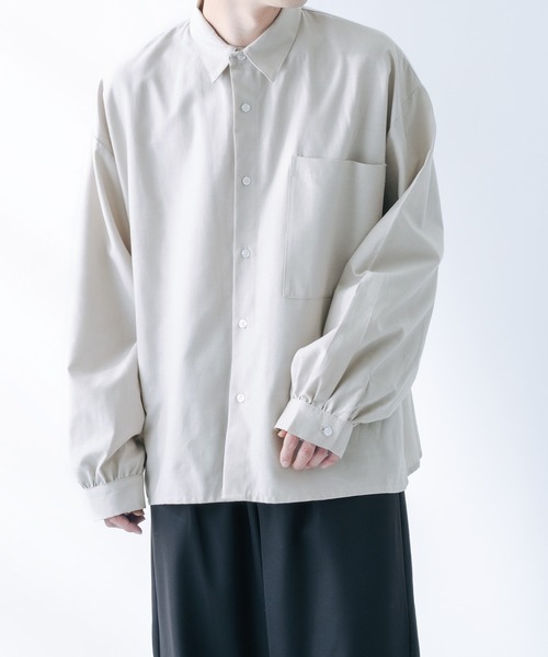 epnok（エプノック）の「サイドスリットオックスレギュラーシャツ（シャツ/ブラウス・メンズ・グレイッシュベージュ/オフホワイト・SMALL/MEDIUM/LARGE）」の16枚目の写真