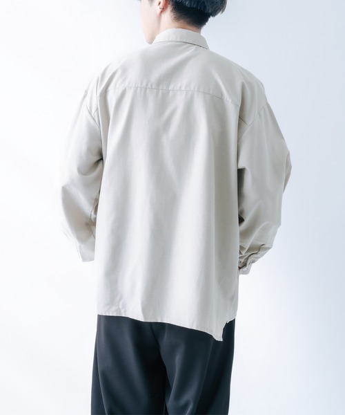 epnok（エプノック）の「サイドスリットオックスレギュラーシャツ（シャツ/ブラウス・メンズ・グレイッシュベージュ/オフホワイト・SMALL/MEDIUM/LARGE）」の18枚目の写真