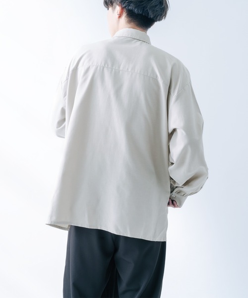 epnok（エプノック）の「サイドスリットオックスレギュラーシャツ（シャツ/ブラウス・メンズ・グレイッシュベージュ/オフホワイト・SMALL/MEDIUM/LARGE）」の19枚目の写真