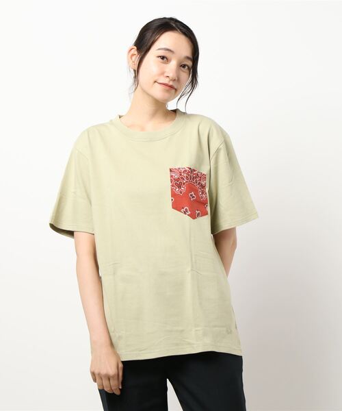 FRUIT OF THE LOOM(フルーツオブザルーム)の「FRUIT OF THE LOOM ハバハンクポケT シャツ(Tシャツ/カットソー・メンズ・ブラック/ベージュ/カーキ/ネイビー/ホワイト/グレー・M/L/LL)」の4枚目の写真