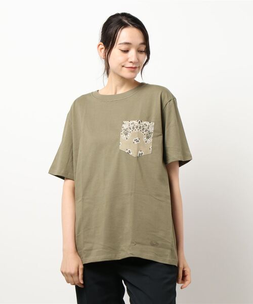 FRUIT OF THE LOOM(フルーツオブザルーム)の「FRUIT OF THE LOOM ハバハンクポケT シャツ(Tシャツ/カットソー・メンズ・ブラック/ベージュ/カーキ/ネイビー/ホワイト/グレー・M/L/LL)」の5枚目の写真