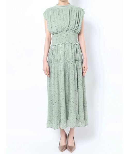 LAGUNAMOON（ラグナムーン）の「LADY楊柳ドットワンピース（ドレス・レディース・ブラック/ミント・SMALL/MEDIUM）」の4枚目の写真