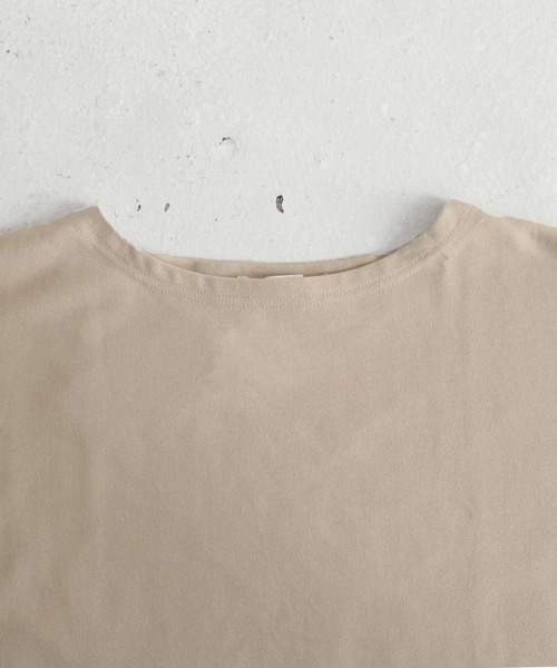 antiqua(アンティカ)の「オーガニックコットン裾ラウンド半袖T(Tシャツ/カットソー・レディース・ベージュ・LXL/ML)」の9枚目の写真
