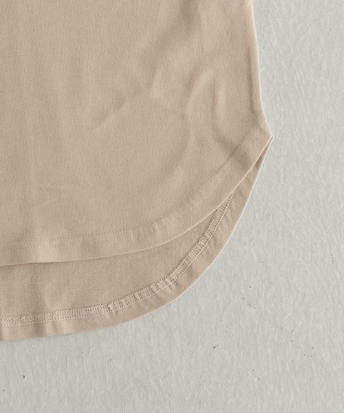 antiqua(アンティカ)の「オーガニックコットン裾ラウンド半袖T(Tシャツ/カットソー・レディース・ベージュ・LXL/ML)」の11枚目の写真